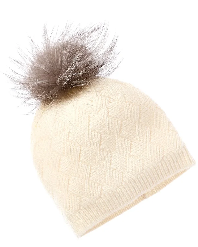 Amicale Cashmere Basketweave Rib Cashmere Hat