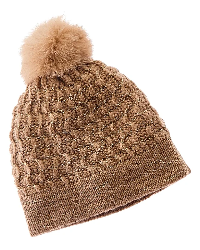 Forte Cashmere Lurex Textured Wool & Cashmere-Blend Hat