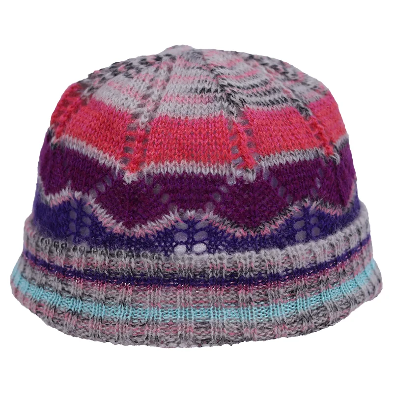 Missoni Knitted Beanie Hat in Multicolor Lana Wool