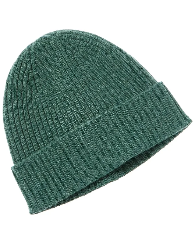 Phenix 2X2 Ribbed Cuffed Cashmere Beanie