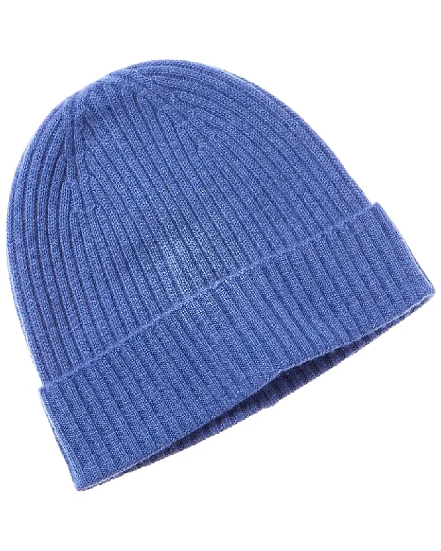 Phenix 2X2 Ribbed Cuffed Cashmere Beanie