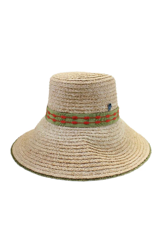 Raffaello Bettini Womens Wide Brim Woven Hat Straw Beige