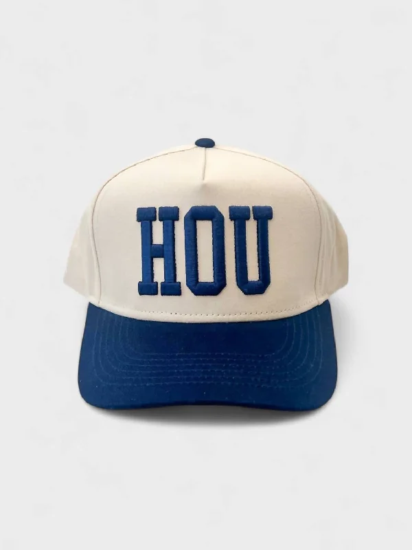 Women's Hou Trucker Hat In Beige/blue