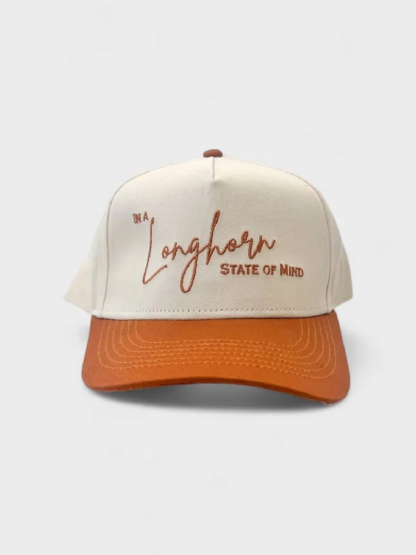 Women's In A Longhorn State Of Mind Hat In Burnt Orange