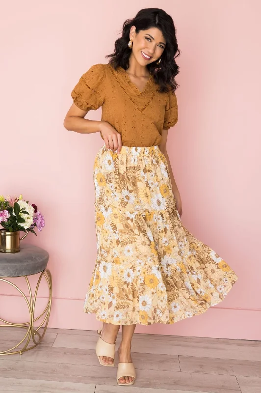 Flowers & Joy Tiered Ruffle Skirt