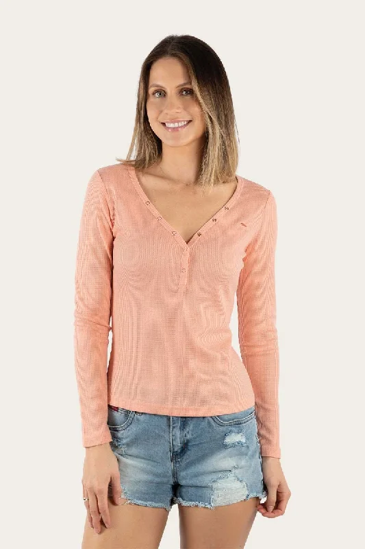 Fraser Womens Fitted Long Sleeve Top - Dusty Pink