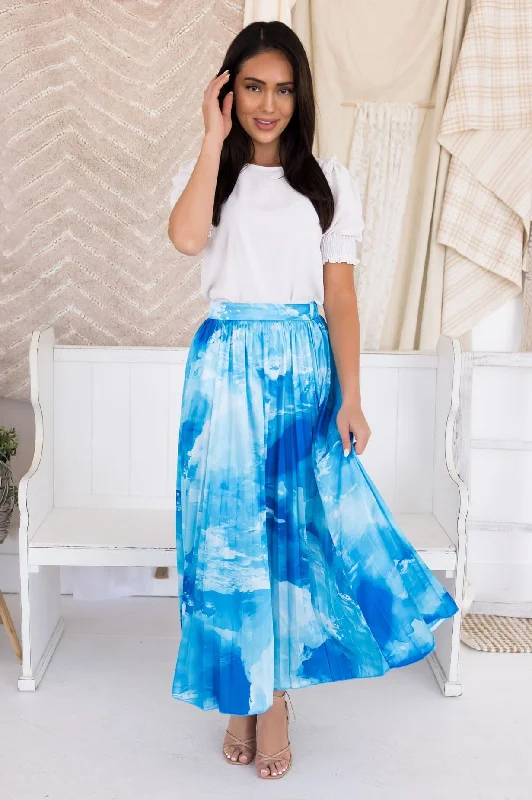 Ocean Waves Pleat Skirt