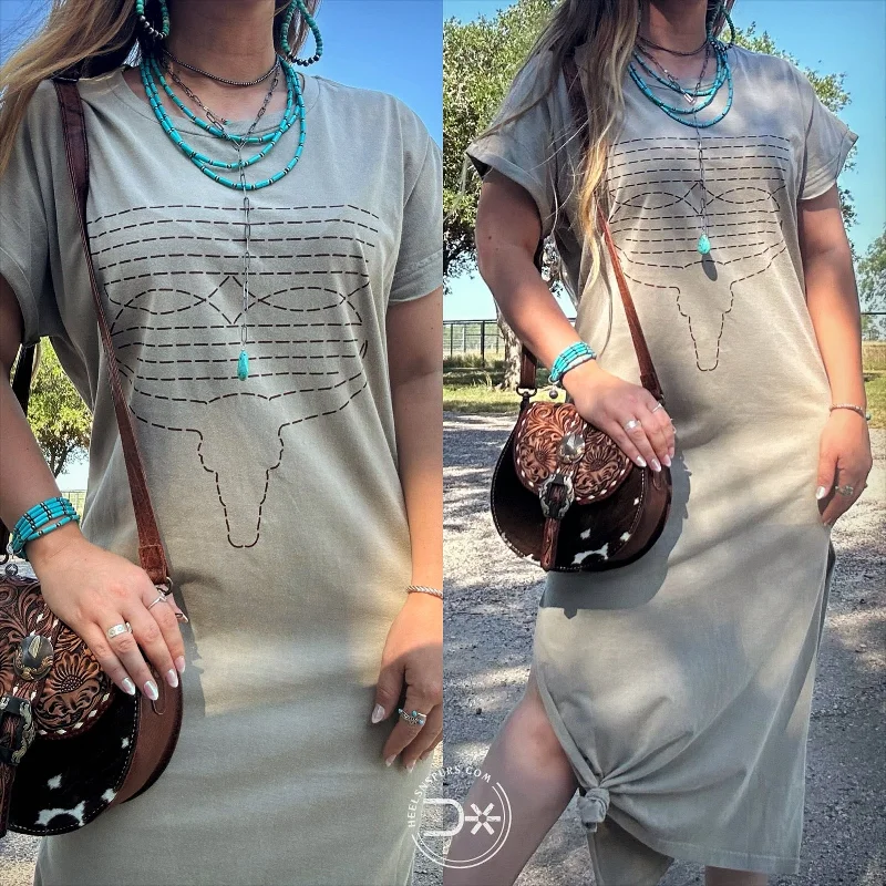 Bull Boot Stitched Tee Dress