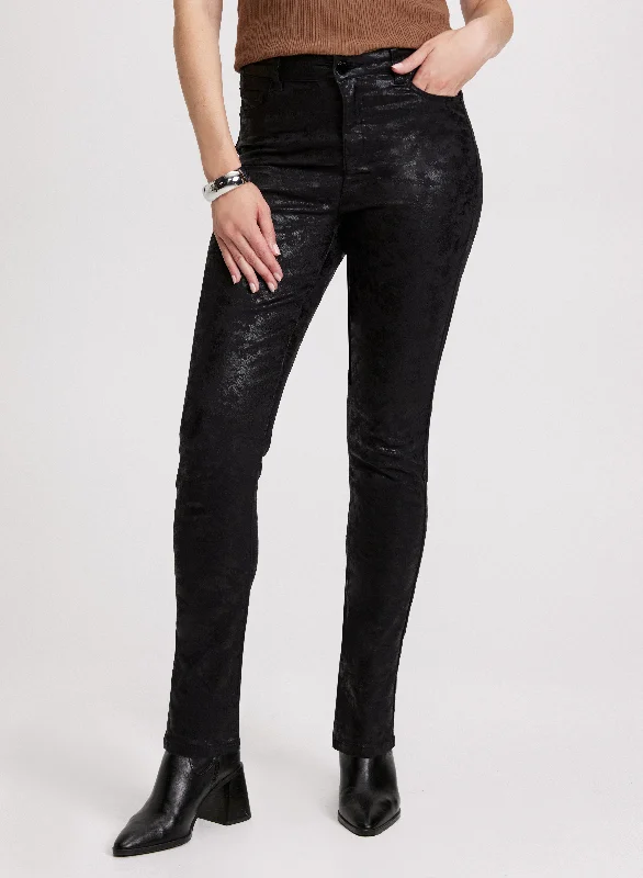 Cheetah Print Slim-Leg Jeans