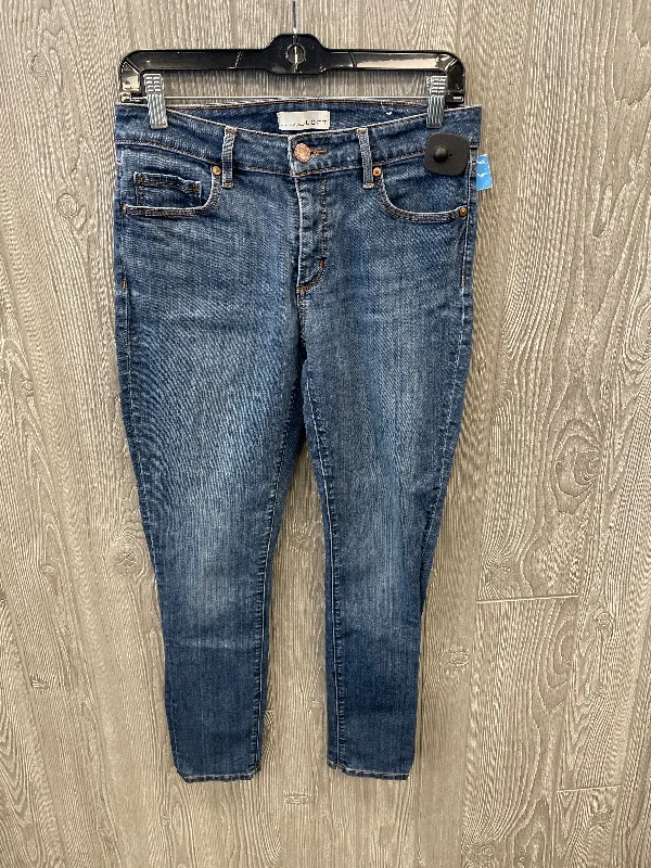 Jeans Skinny By Loft In Blue Denim, Size: 4