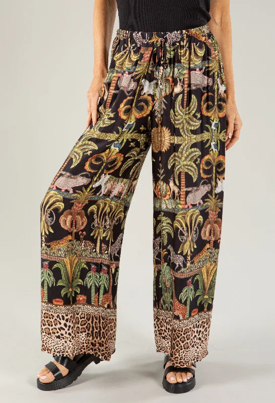 Leo Border Print Silk Trousers