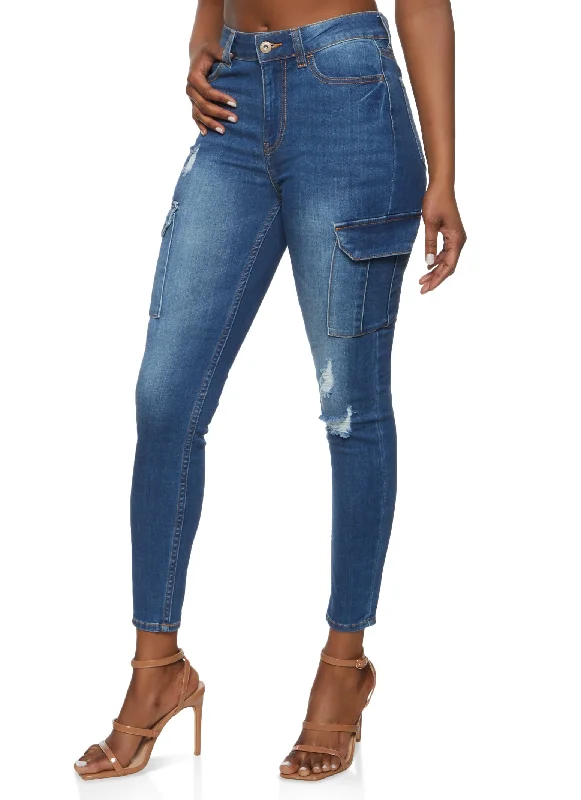 WAX Cargo Pocket Skinny Jeans