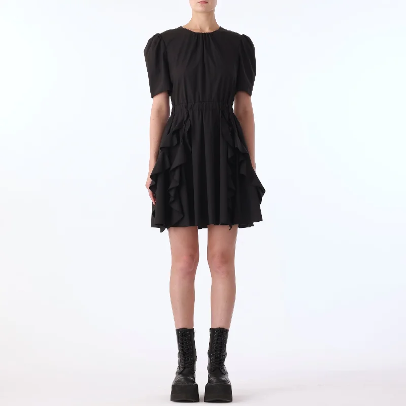 S/S DRESS w/ RUFFLE DETAIL