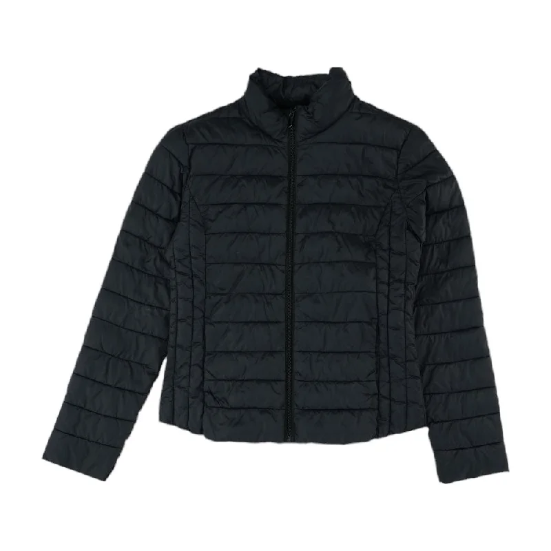 Black Solid Puffer Jacket