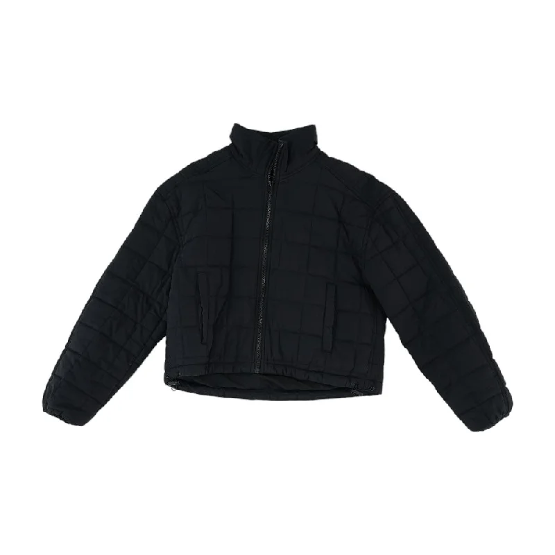 Black Solid Puffer Jacket