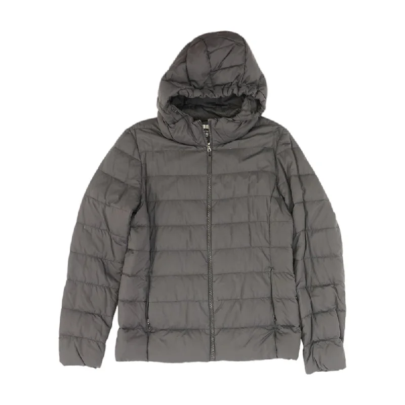 Black Solid Puffer Jacket