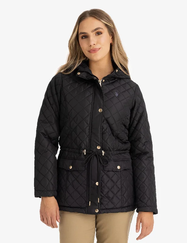 COZY QUILTED HOODED COAT