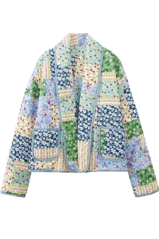 Floral Patchwork Jacket In Green