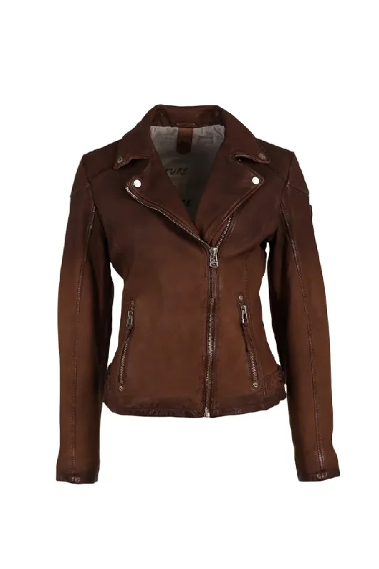 Karyn Leather Jacket - Coffee