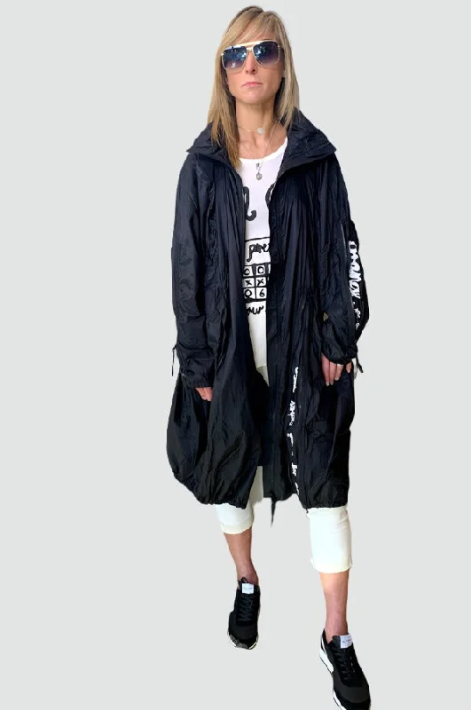 Long Coat - Black Print