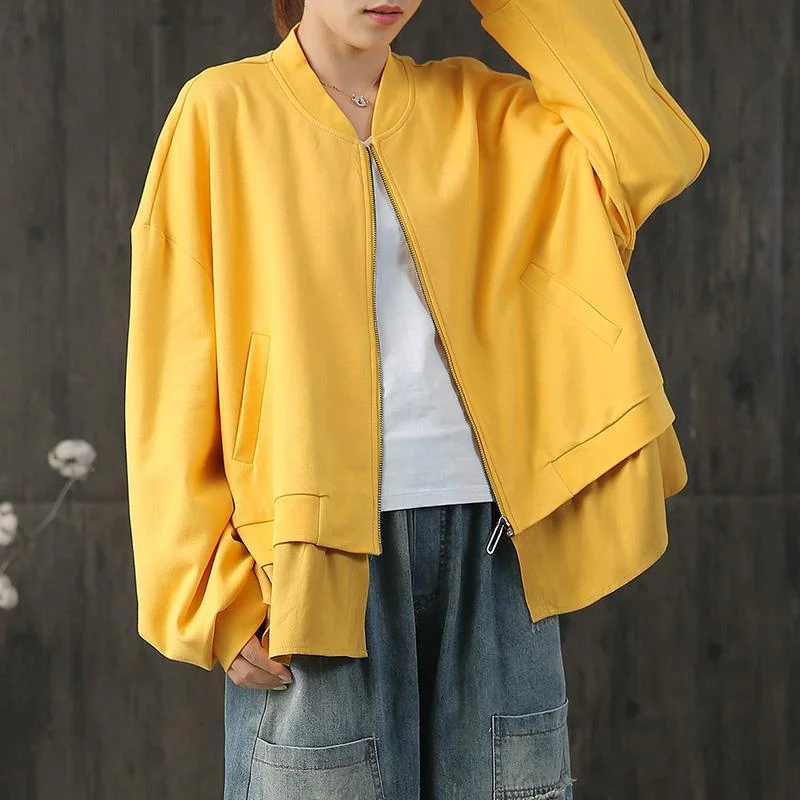 top quality yellow short outwear plus size coats fall outwear patchwork