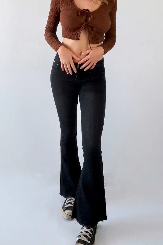 Low-waisted flare jeans