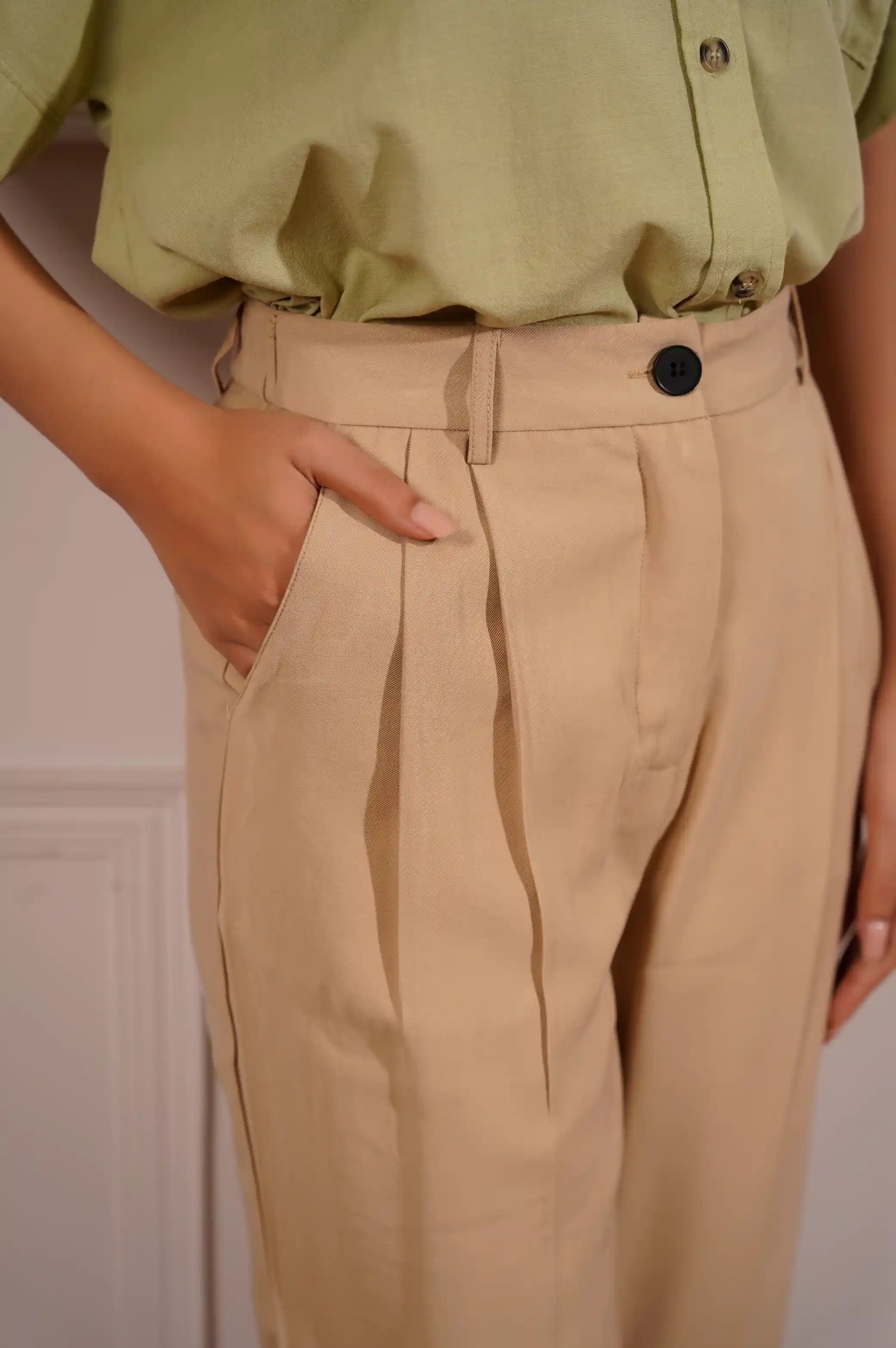 SLIM LINEN TROUSERS