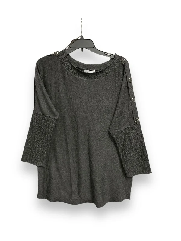 Top 3/4 Sleeve By Melissa Paige In Grey, Size: L