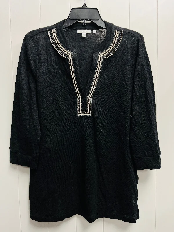 Top Long Sleeve By Chicos In Black, Size: M