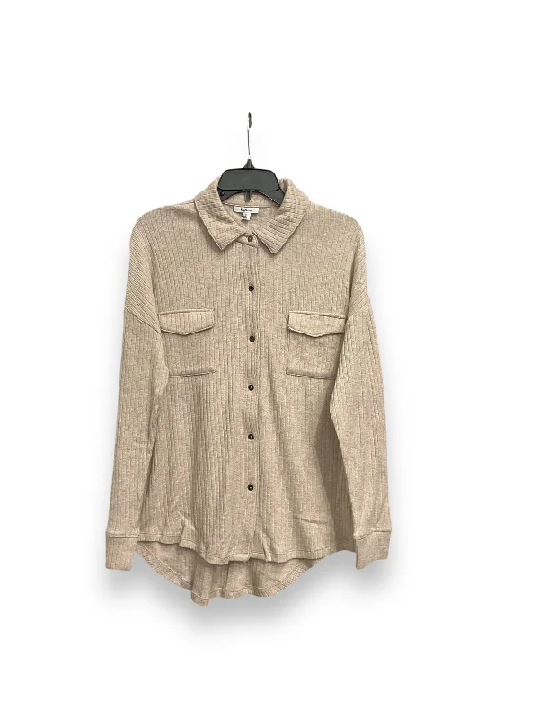 Top Long Sleeve By Clothes Mentor In Tan, Size: S