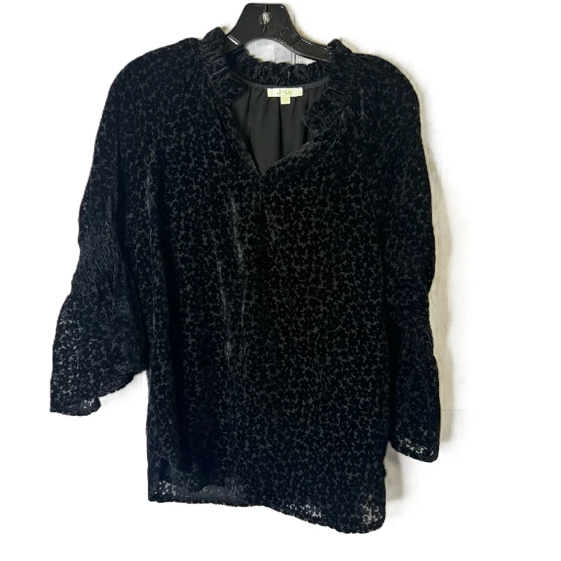 Top Long Sleeve By Jade In Black, Size: S