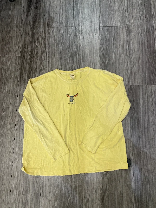 Top Long Sleeve By Life Is Good In Yellow, Size: Xl