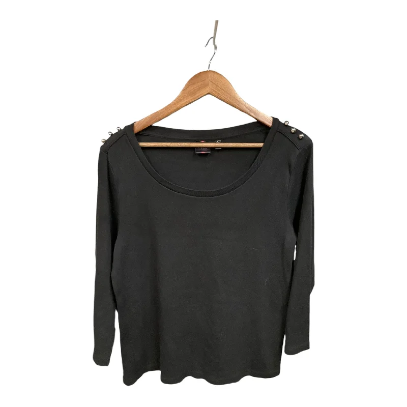 Top Long Sleeve By Rafaella In Black, Size: Xl