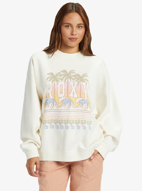 Lineup Oversized Crew Neck Sweatshirt - Egret