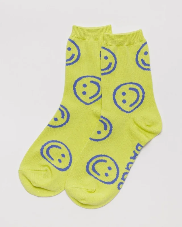 Citron Happy Crew Socks from BAGGU