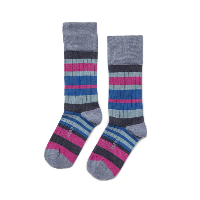 Sweater Stripe Socks in Slate from Zkano