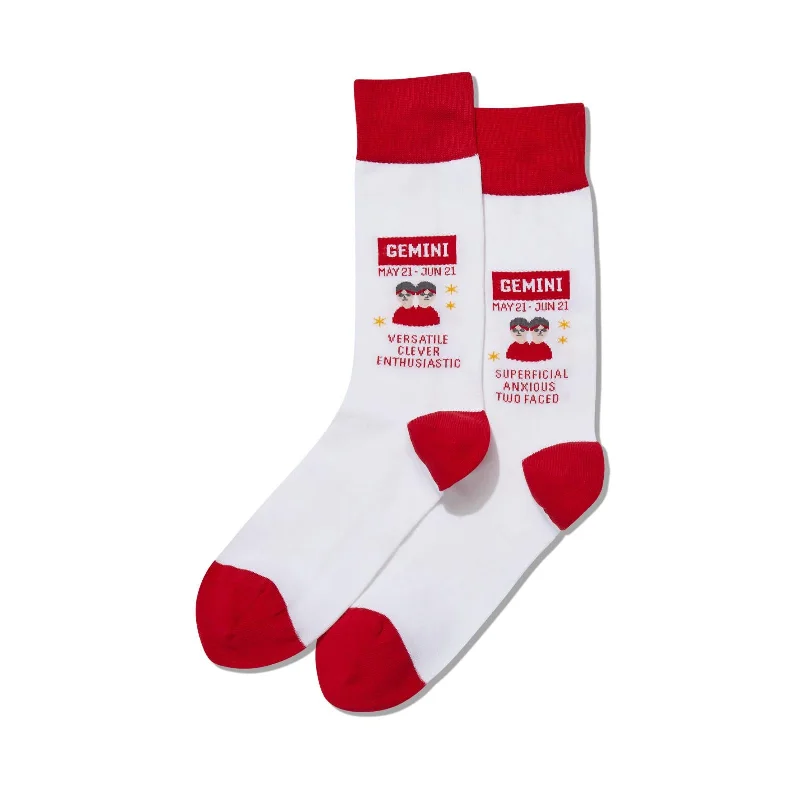 Hot Sox Mens Gemini Zodiac Crew Socks