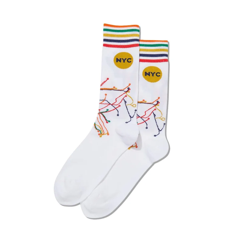 Hot Sox Mens NYC Transit Map Crew Socks