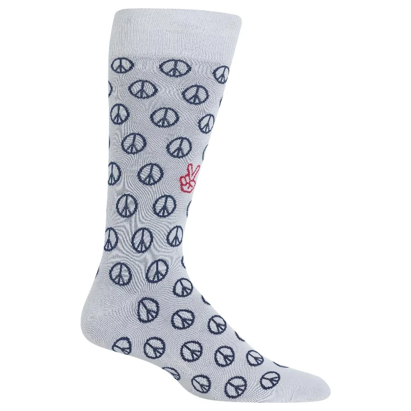 Hot Sox Mens Peace Crew Socks