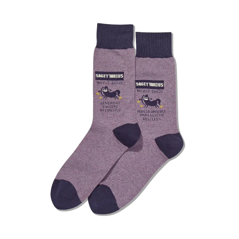 Hot Sox Mens Sagittarius Zodiac Crew Socks