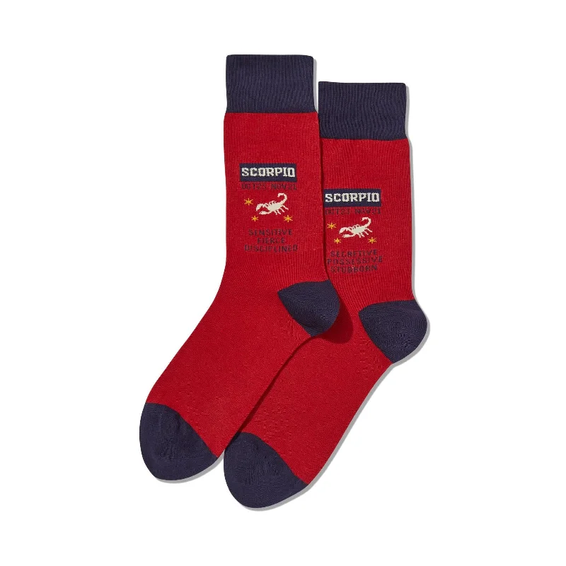 Hot Sox Mens Scorpio Zodiac Crew Socks