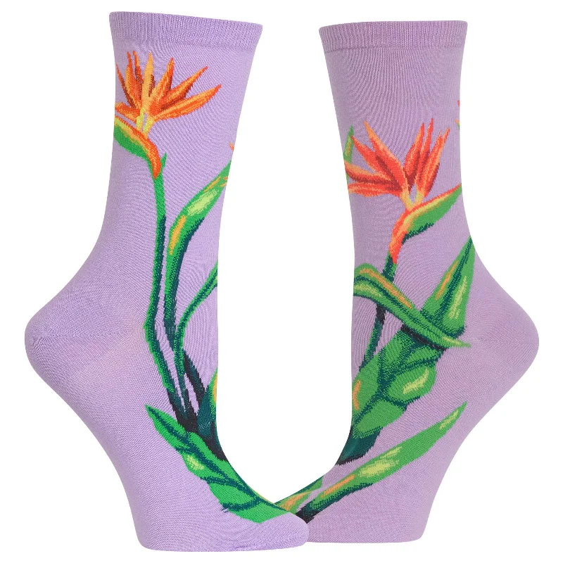 Hot Sox Womens Birds of Paradise Crew Socks