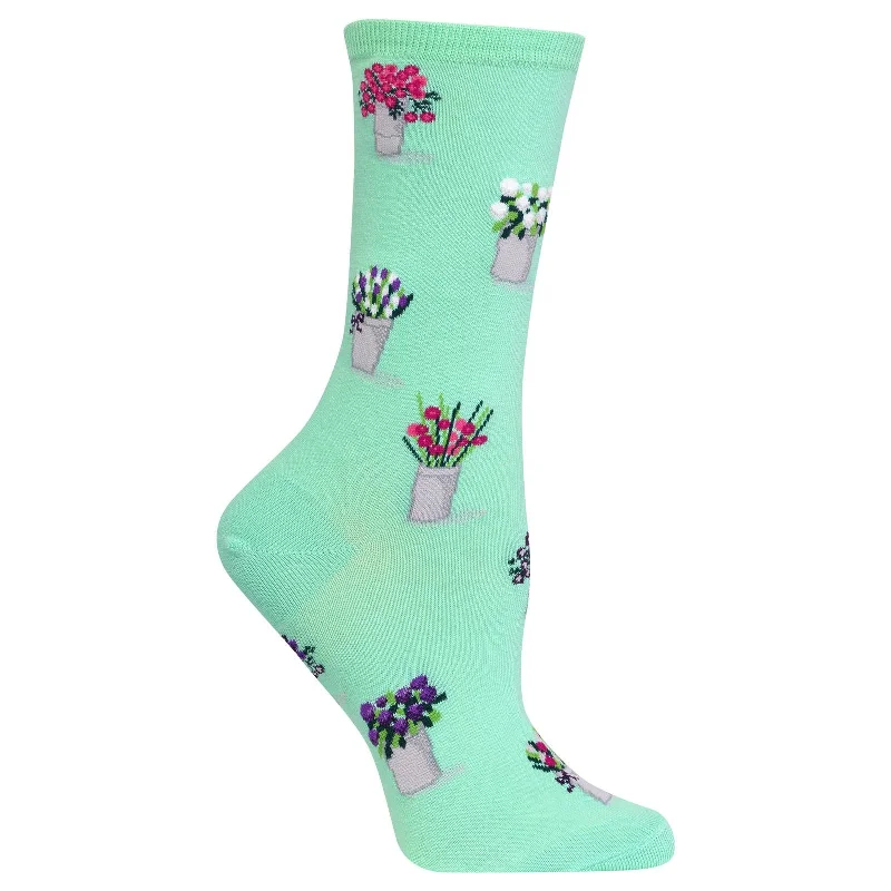 Hot Sox Womens Bouquets Crew Socks