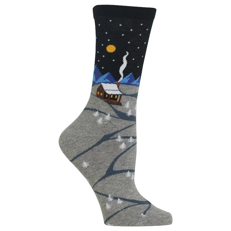 Hot Sox Womens Cabin Scene Crew Socks