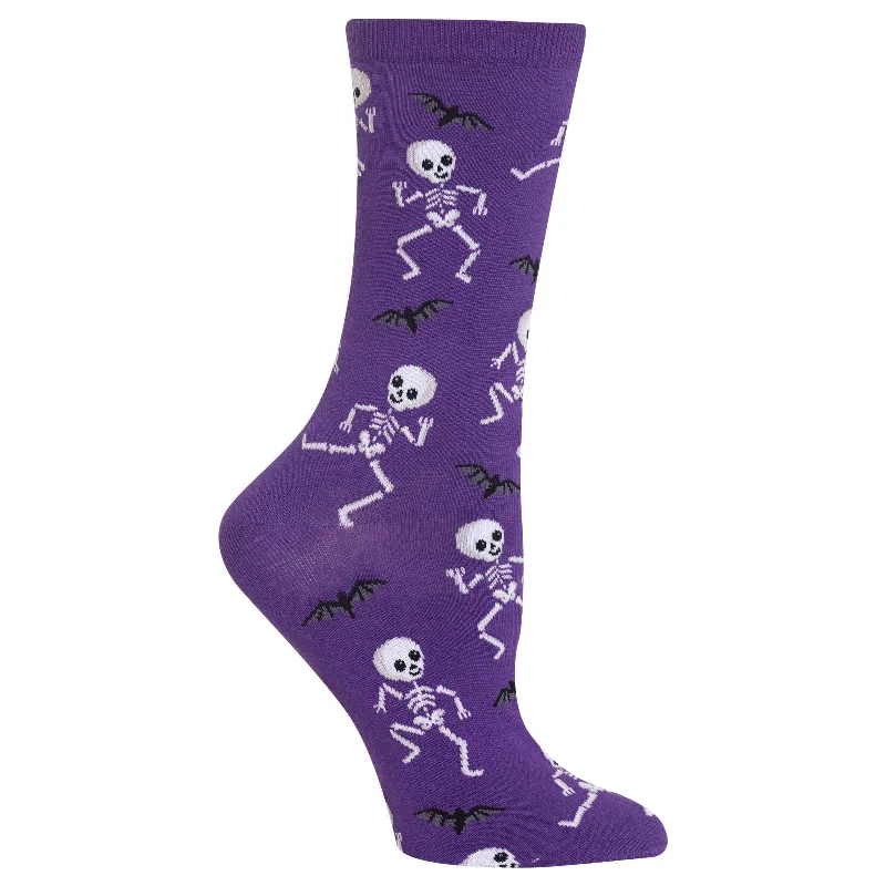 Hot Sox Womens Dancing Skeletons Crew Socks