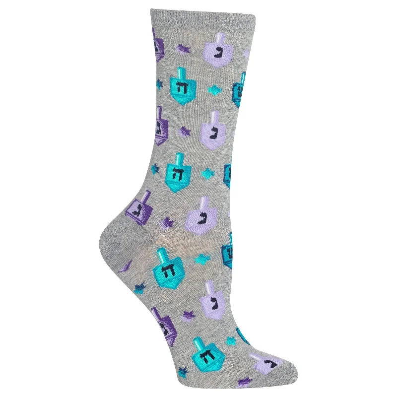 Hot Sox Womens Dreidels Crew Socks