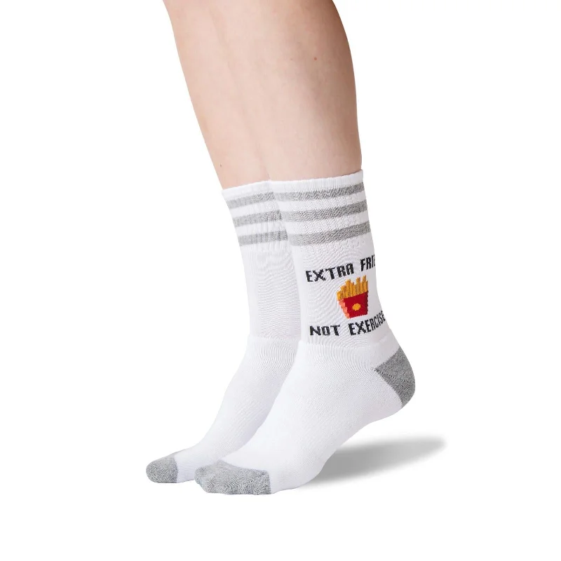 Hot Sox Womens Extra Fries Not Exercise Crew Socks