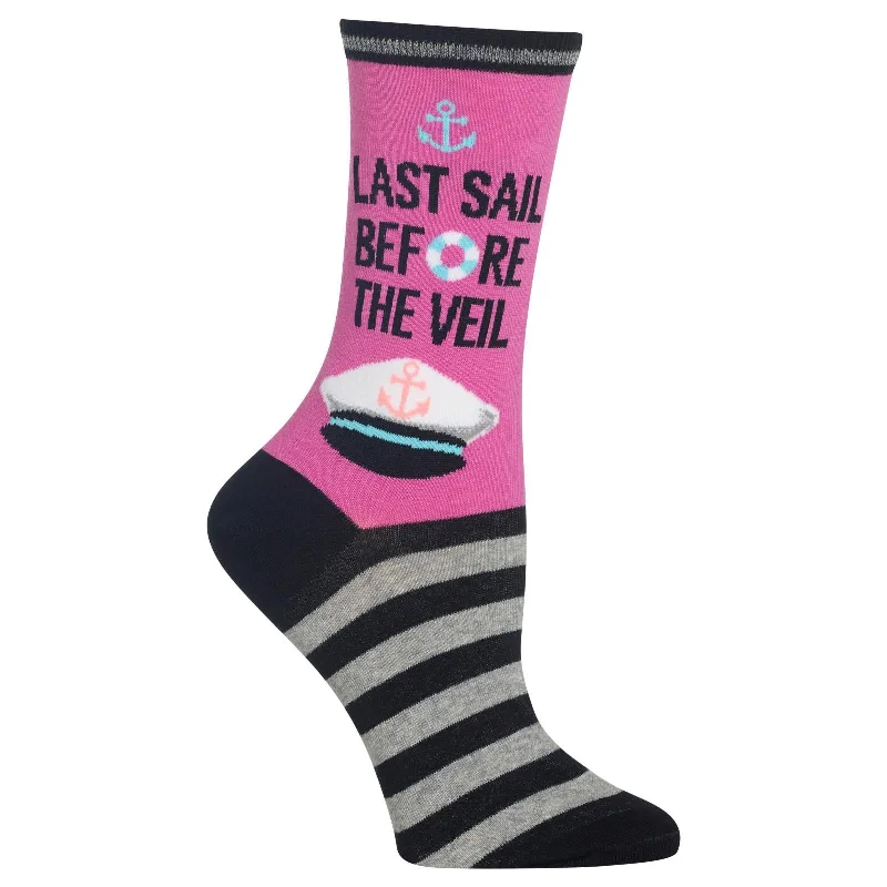 Hot Sox Womens Last Sail Before The Veil Crew Socks