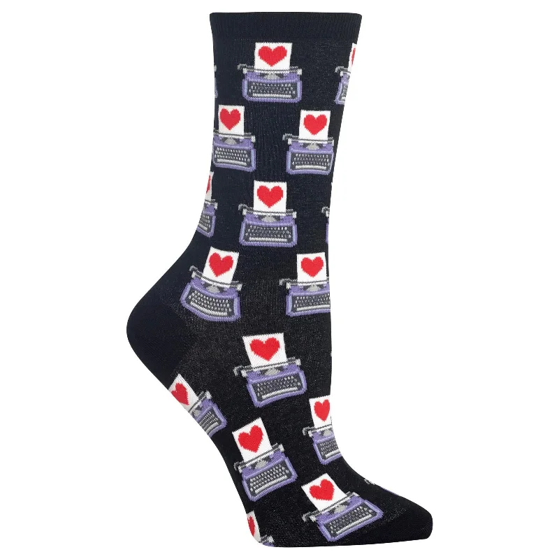 Hot Sox Womens Love Letter Crew Socks