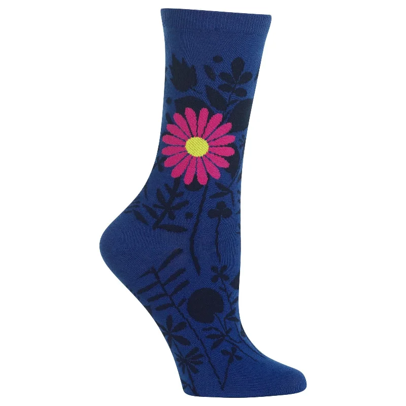 Hot Sox Womens Mixed Floral Crew Socks